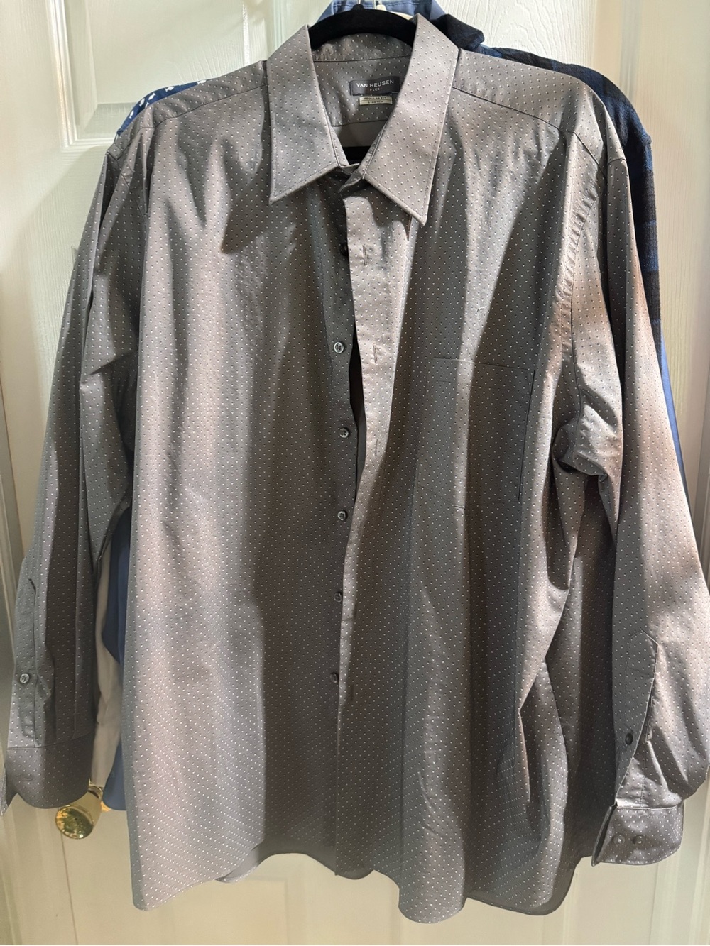 Van Heusen Men's Gray Dot Stretch Dress Shirt